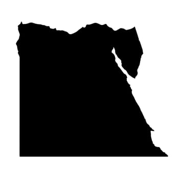 Outline silhouette map of the Arab League country of Egypt
