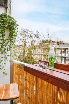 Beautiful view of the balcony of residential house