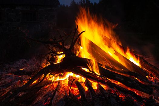 Midsummer holidays festival symbol fire place, traditional in Latvia calling Ligo evening