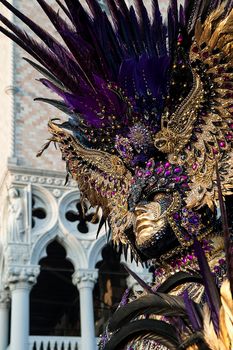 VENICE, ITALY - Febrary 18 2020: The masks of the Venice carnival 2020