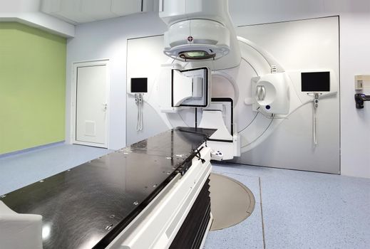 Medical advanced linear accelerator in oncological cancer therapy in a modern hospital. 