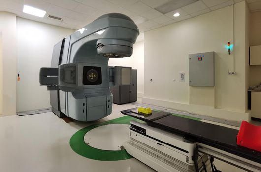 Medical advanced linear accelerator in oncological cancer therapy in a modern hospital. 