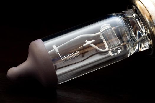close-up of electric bulb headlight