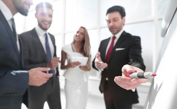 close up. business people at the business presentation.business concept