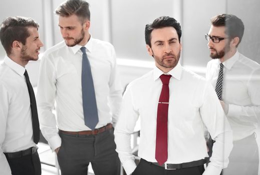 close up.business team standing in the office.business concept