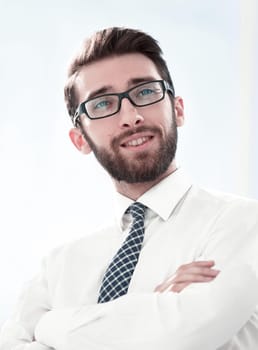 close up.portrait of a successful young businessman.business people