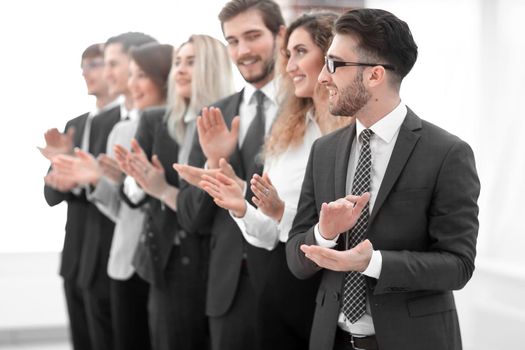 group of business people applauding isolated.success concept