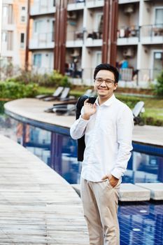 Concept Business - Handsome asian Business man ready to go for work.