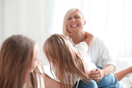 close up. happy mothers and daughters spend time together. the concept of child happiness