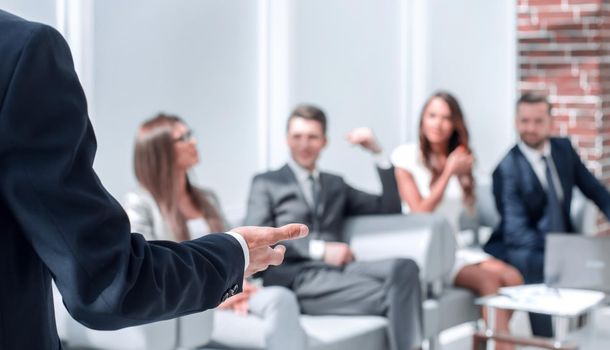 businessman holds a working meeting with the business team.business background