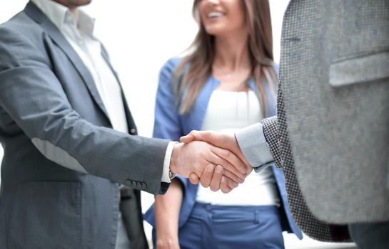 business people greet each other with a handshake.concept of partnership