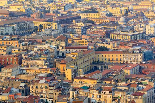 aerial view of the city of Naples with historic and modern buildings