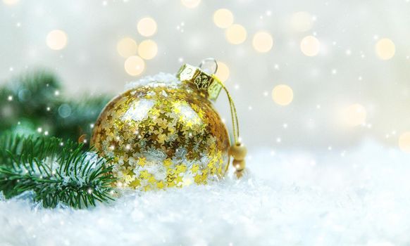 Christmas cards with snow and decor. Selective focus. New year.