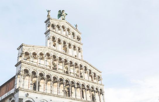 Detail of the Church of San Michele in Foro in the center of the city of Lucca