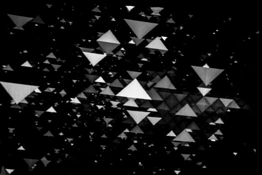 Triangular psychedelic shapes projected by a light