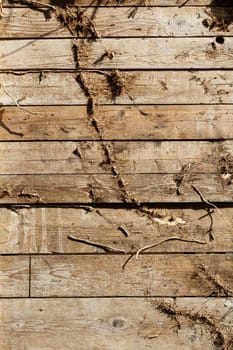 A wall of wood of a country house