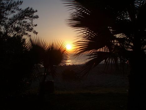 A beautiful sunset on the sea