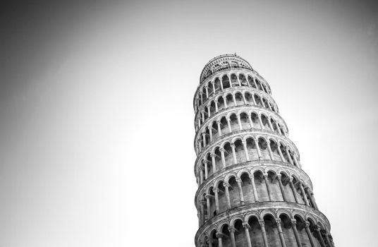 The famous tower of Pisa with vignetting effect in the edges