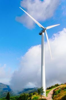 Wind turbine used to create electricity.