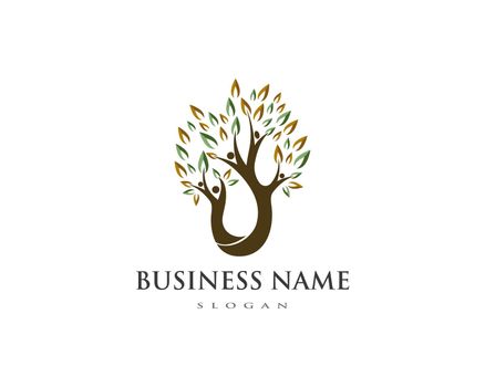 family tree logo template vector illustration