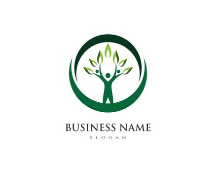 family tree logo template vector illustration