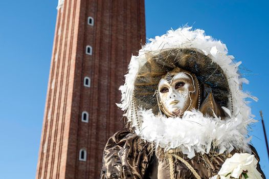 VENICE, ITALY - Febrary 23 2019: The masks of the Venice carnival 2019