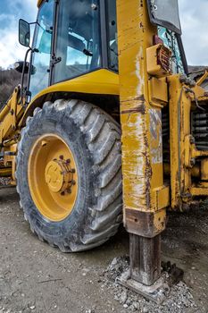 Part of excavator machines Equipment Lock Stabilizer. Vertical view