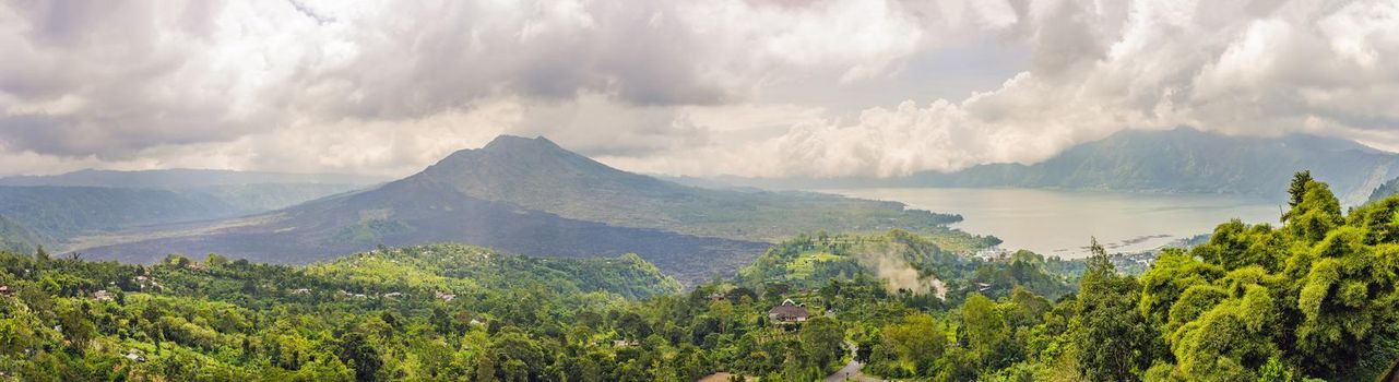 Landscape of Batur volcano on Bali island, Indonesia.