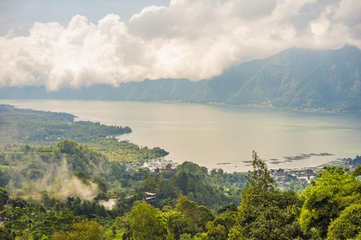 Landscape of Batur volcano on Bali island, Indonesia.