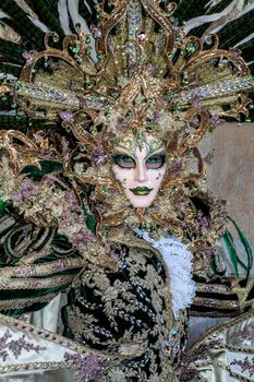 VENICE, ITALY - Febrary 23 2019: The masks of the Venice carnival 2019