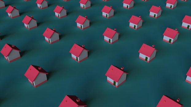 Rows houses. Computer generated 3d render