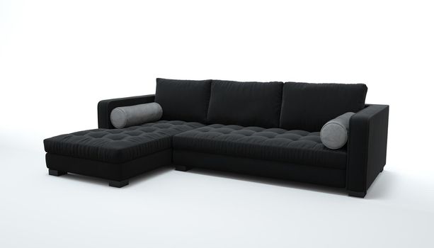 3d render of a sofa on an isolated white background. Sofa design from the catalog.