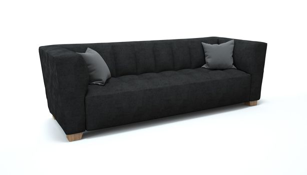 3d render of a sofa on an isolated white background. Sofa design from the catalog.