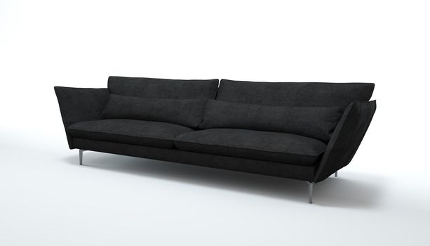 3d render of a sofa on an isolated white background. Sofa design from the catalog.