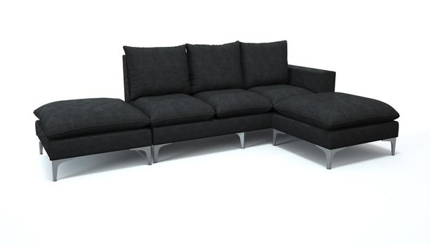 3d render of a sofa on an isolated white background. Sofa design from the catalog.