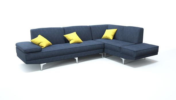 3d render of a sofa on an isolated white background. Sofa design from the catalog.