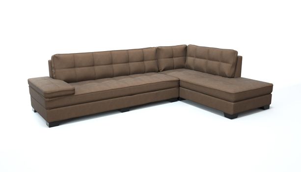 3d render of a sofa on an isolated white background. Sofa design from the catalog.