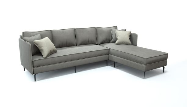 3d render of a sofa on an isolated white background. Sofa design from the catalog.