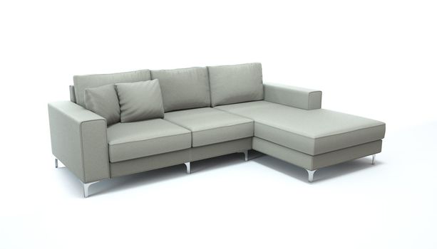 3d render of a sofa on an isolated white background. Sofa design from the catalog.