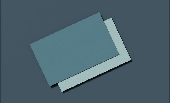 3D rendering of a business card mockup. Blank paper background with shadow and texture.