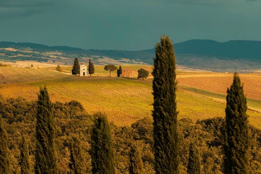 Chapel of the Madonna di Vitaleta, San Quirico d Orcia, Tuscany, Italy