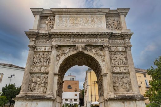 Arch of Trajan, ancient Roman triumphal arch, Benevento, Campania, Italy