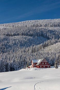 Winter landscape around Horni Mala Upa, Giant Mountains (Krkonose), Northern Bohemia, Czech Republic