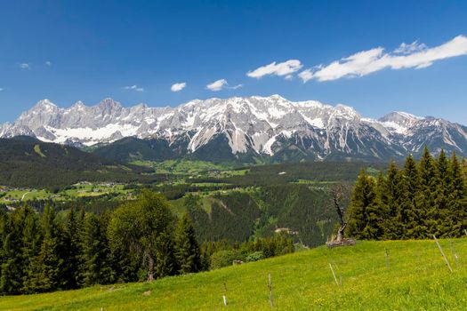 Dachstein and landscape near Schladming, Austria