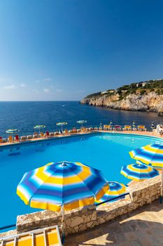 swimming pool near sea in Zinzulusa, Castro, Province Lecce, Italy