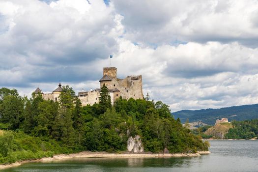 Niedzica castle over Czorsztyn lake in Pieniny, Poland