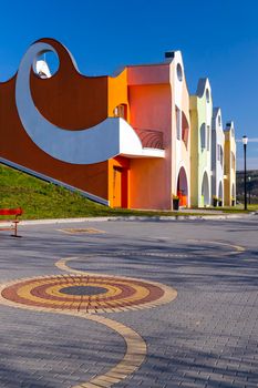 Modern architecture Opile sklepy in Velke Pavlovice, Southern Moravia, Czech Republic