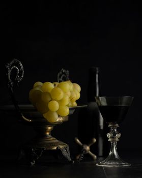 white grape in antique still life