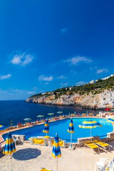 swimming pool near sea in Zinzulusa, Castro, Province Lecce, Italy