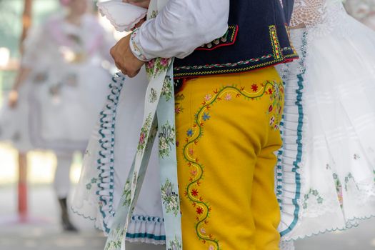 Detail of folk costume, Rakvice, Southern Moravia, Czech Republic